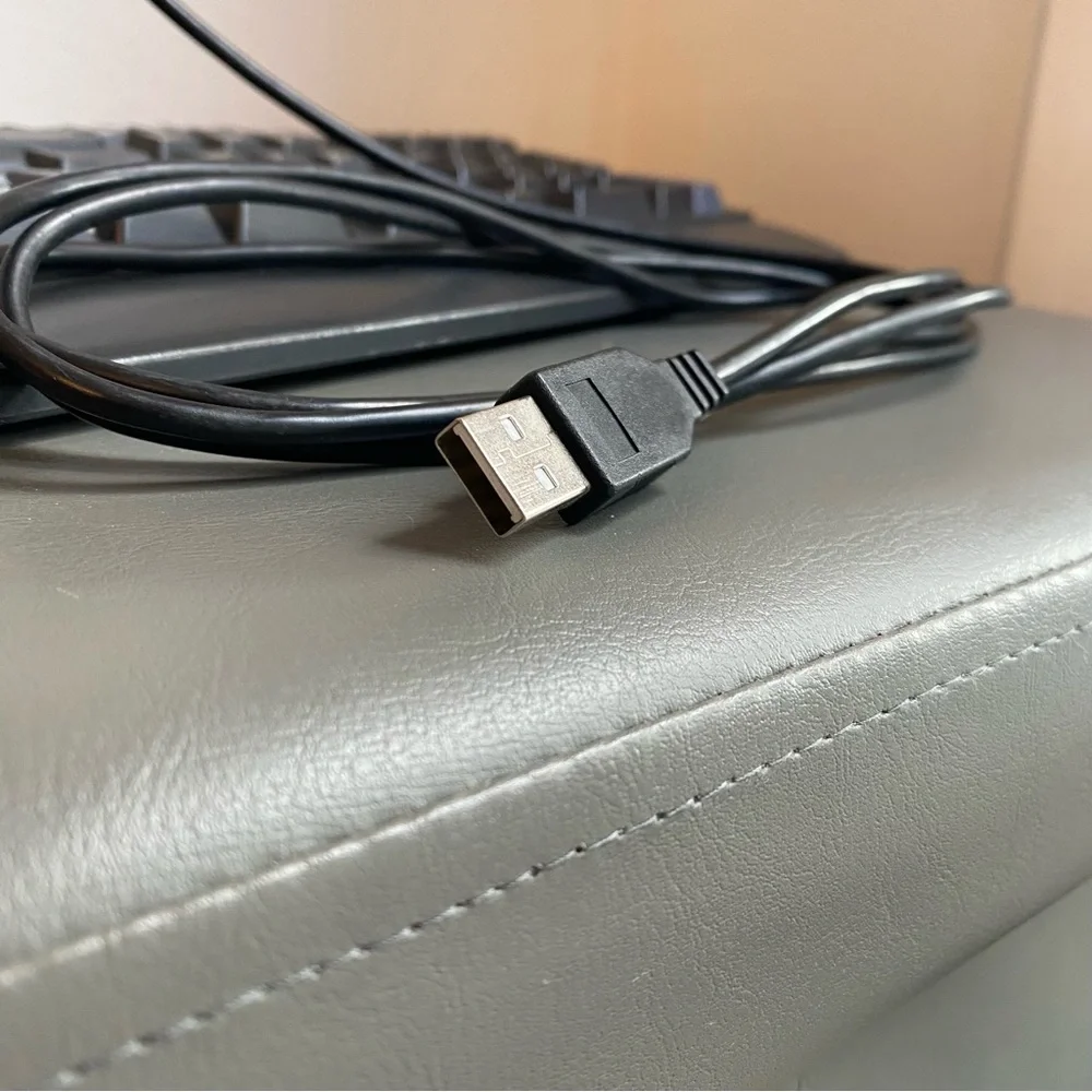 Lenovo KU-0225 Wired USB Keyboard Black Full Size PC Desktop Computer Accessory